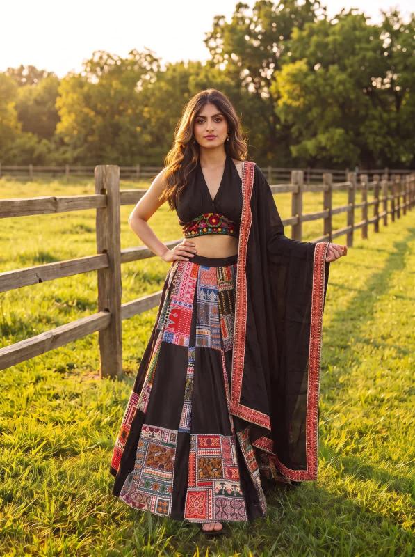 Black Designer lehenga choli manufacturers